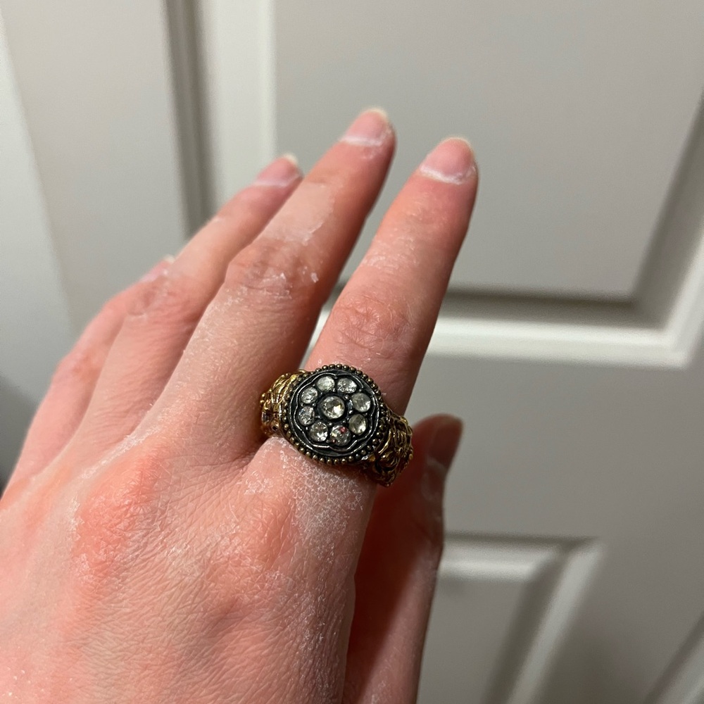 24k Gold and Rosecut Diamond Statement Ring